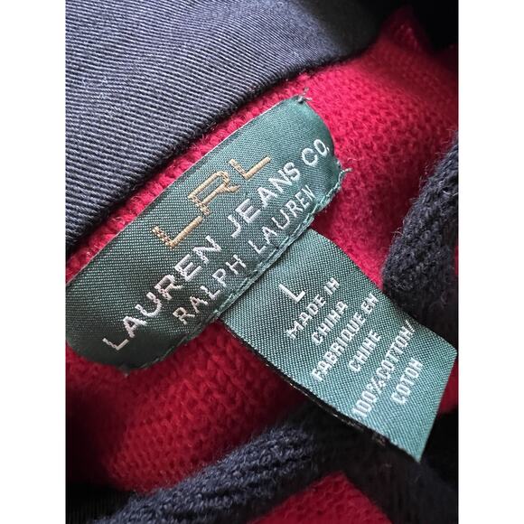 Lauren Ralph Lauren Red Knit Military Double Breasted Sweater Cardigan Sz Large - Picture 10 of 16